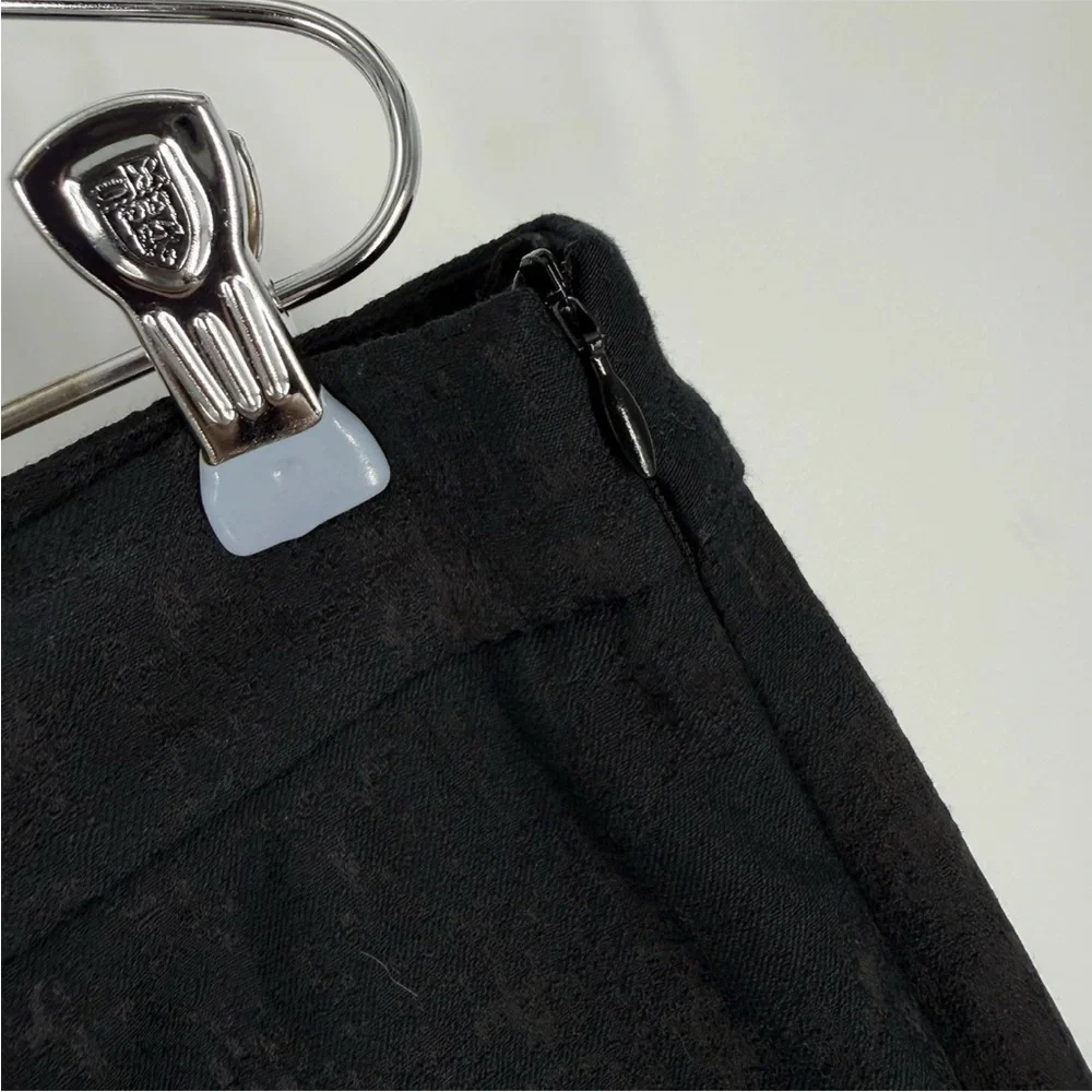 Eileen Fisher Pants Womens Size 10 Black Textured Cotton Blend Side Zip 29in